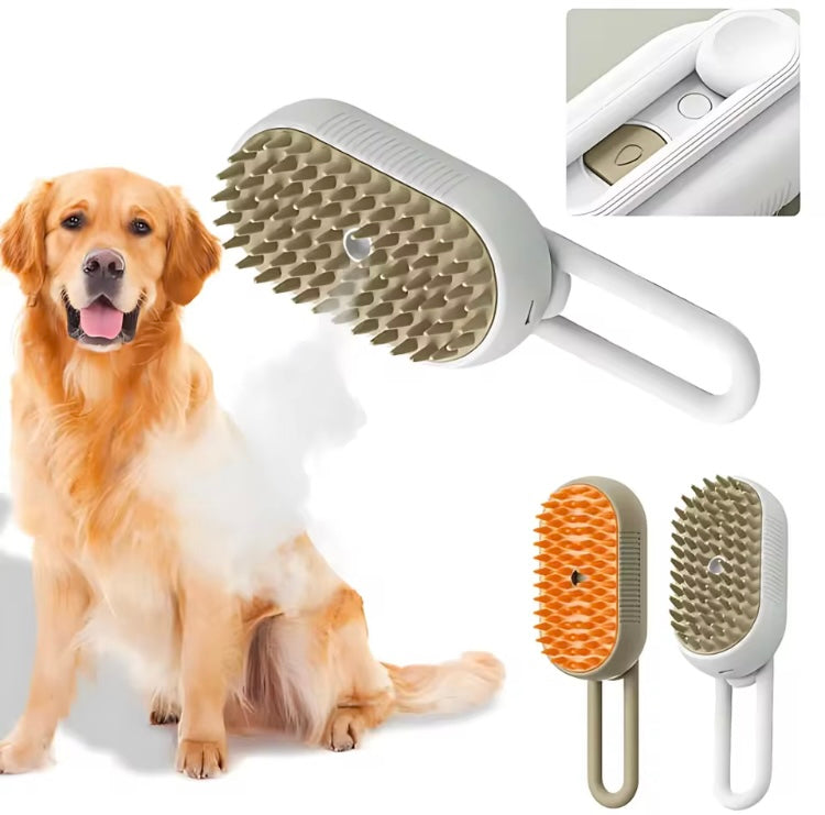 Brosse à vapeur 3-en-1 pour chien et chat, brume anti-poils volant et massage