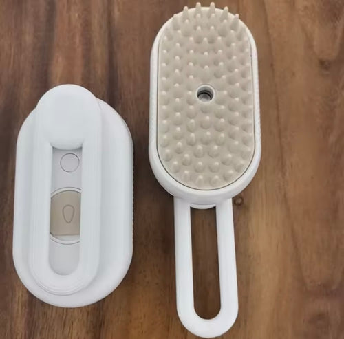 Brosse à vapeur 3-en-1 pour chien et chat, brume anti-poils volant et massage