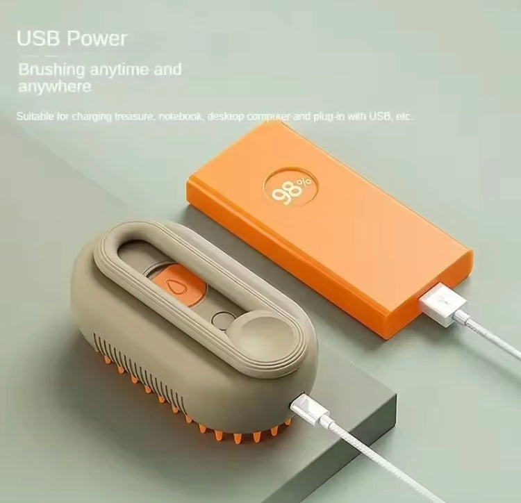 Brosse à vapeur 3-en-1 pour chien et chat, brume anti-poils volant et massage